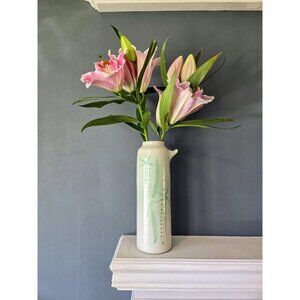 Vijaya Morrison Studio Pottery Dragonfly Vase Jade Green Japanese Style Ikebana